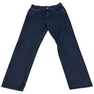 Boss Hugo Boss Alabama Jeans Mens 36x32 (33x30.5) Navy Blue Logo Straight Casual